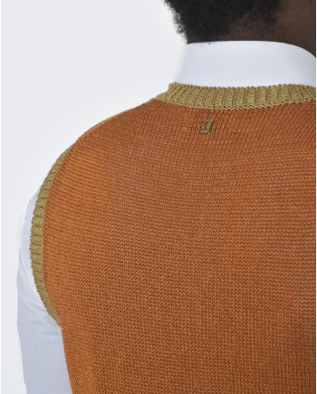 Pull en maille orange sans manches Dondup 