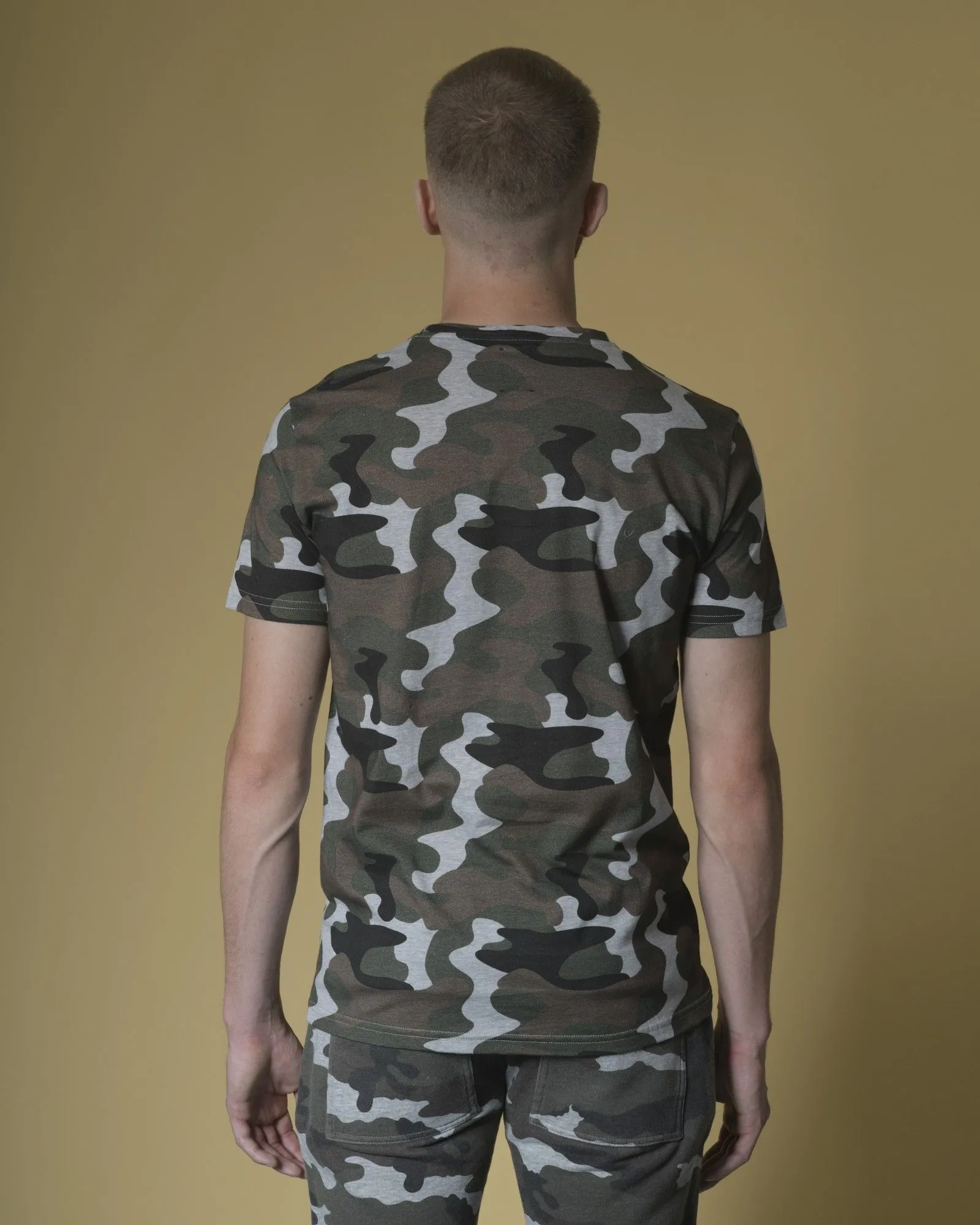 T-shirt en coton à imprimé camouflage Soho 