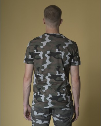 T-shirt en coton à imprimé camouflage Soho 