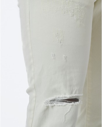 Pantalon effet usé blanc cassé Low Brand 