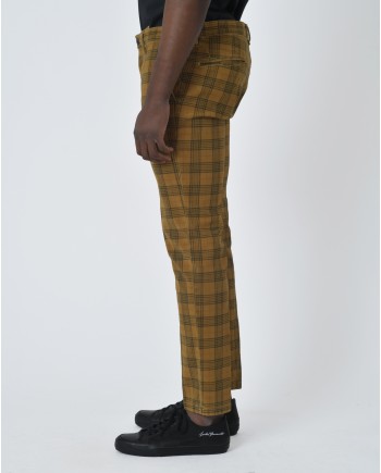 Pantalon à carreaux jaune Martin Zelo 