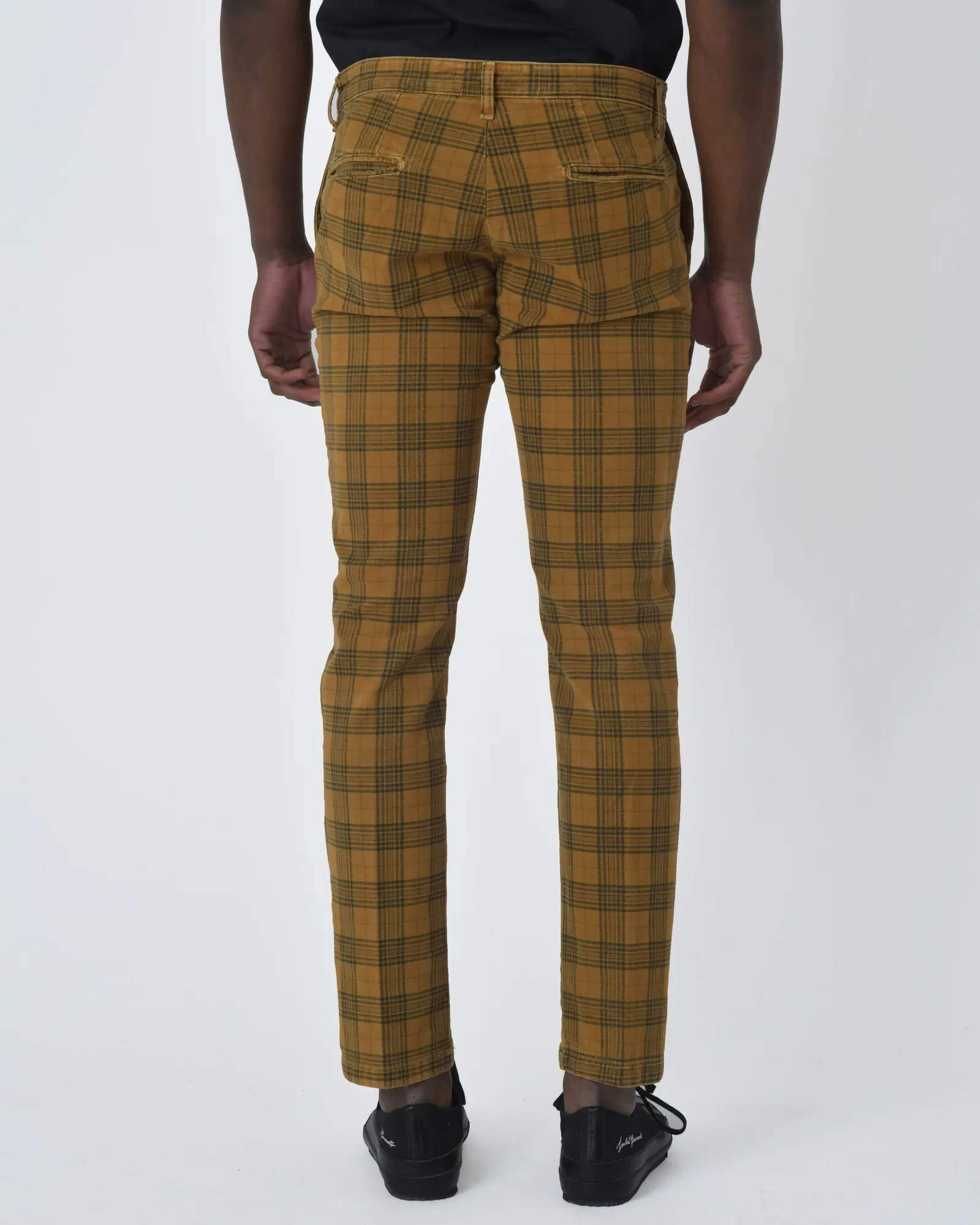 Pantalon à carreaux jaune Martin Zelo 