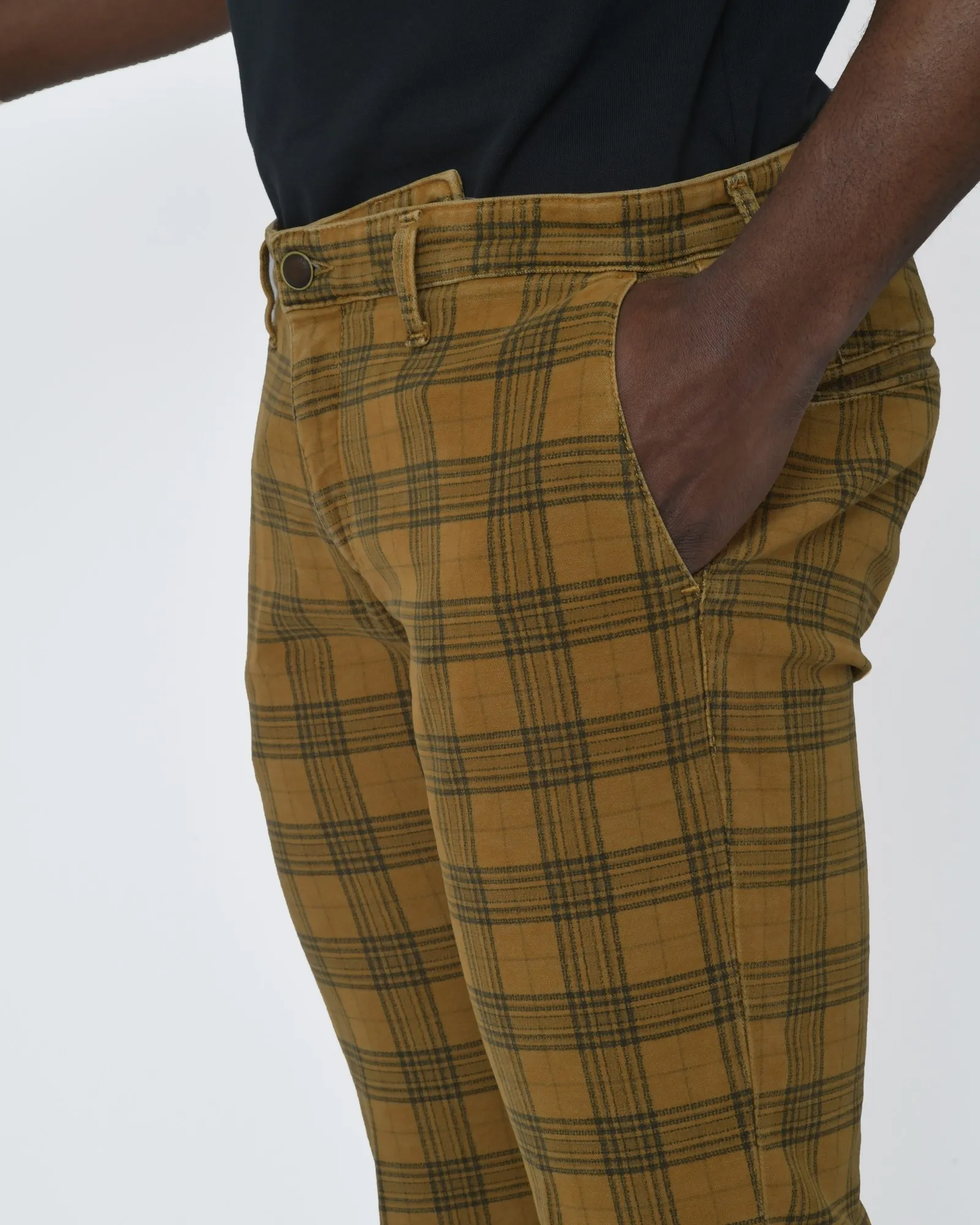 Pantalon à carreaux jaune Martin Zelo 