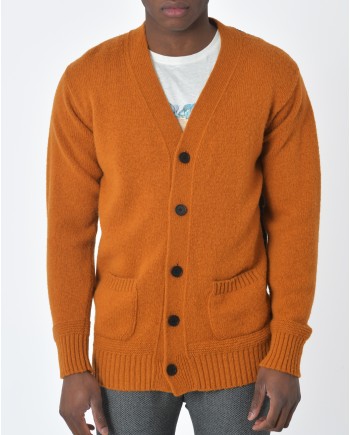 Cardigan orange et dos marron Maison Flâneur 