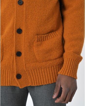 Cardigan orange et dos marron Maison Flâneur 