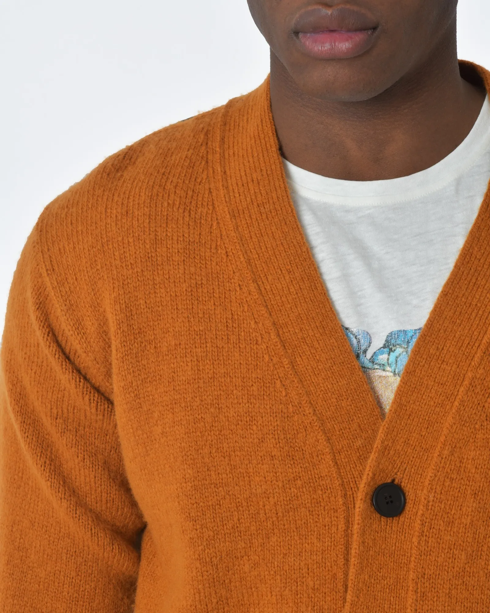 Cardigan orange et dos marron Maison Flâneur 