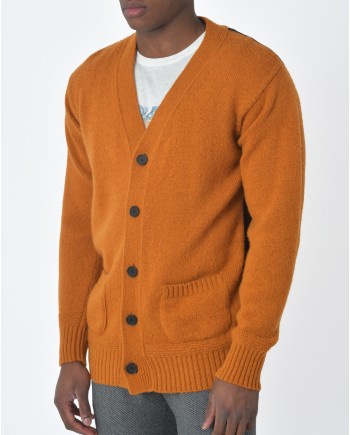 Cardigan orange et dos marron Maison Flâneur 