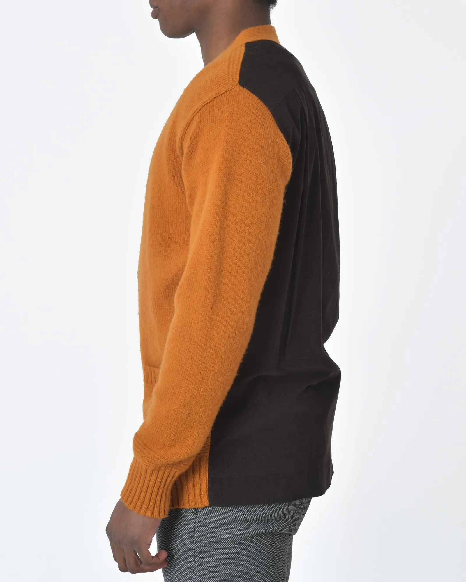 Cardigan orange et dos marron Maison Flâneur 