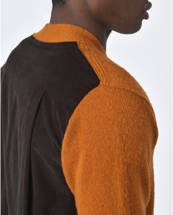 Cardigan orange et dos marron Maison Flâneur 