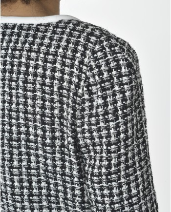 Veste en tweed noir et blanc Edward Achour 