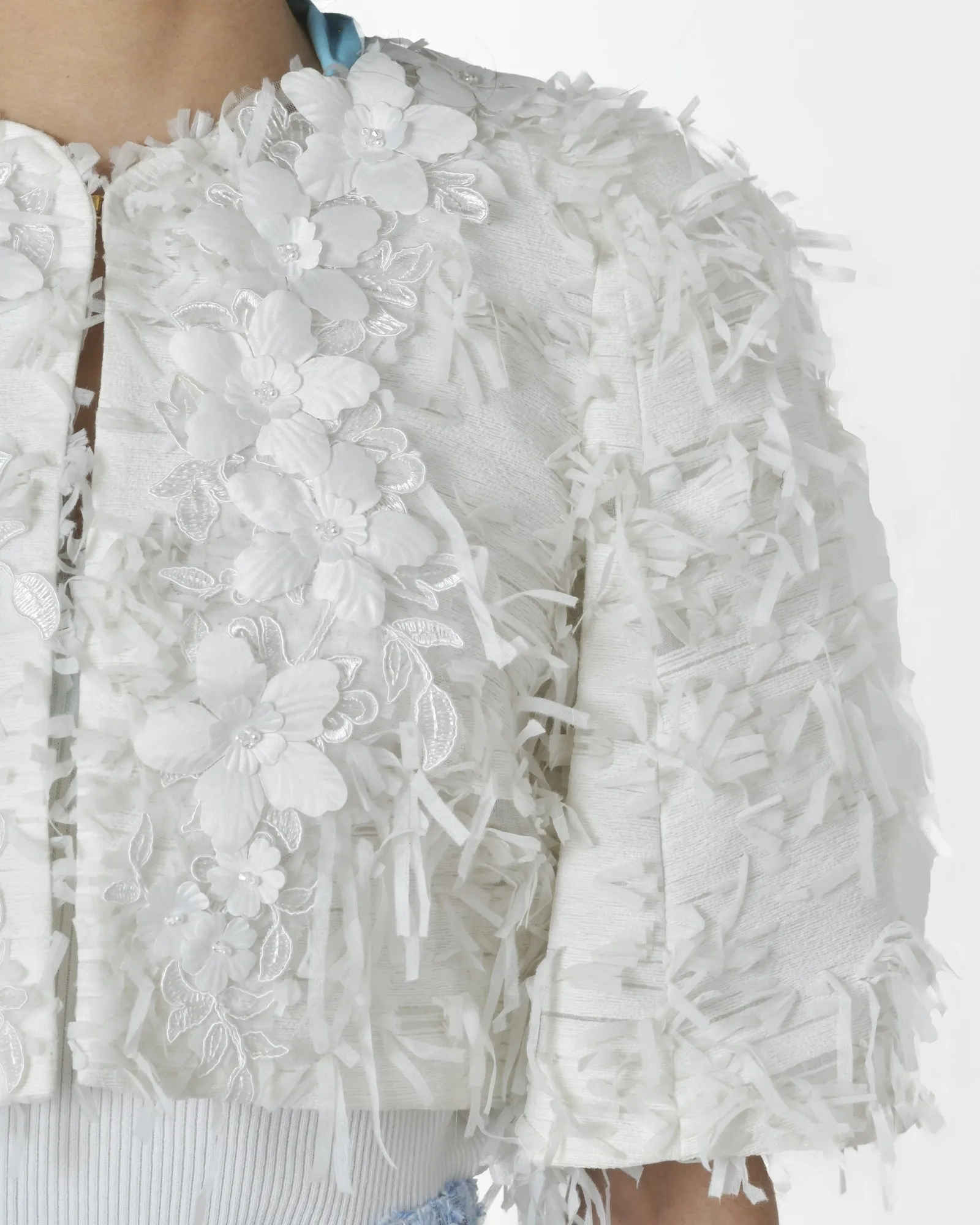 Veste blanche à fleur Edward Achour 