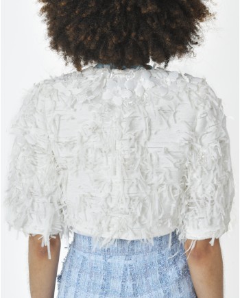 Veste blanche à fleur Edward Achour 