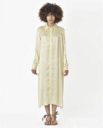 Robe jaune à bouton Toos Franken 