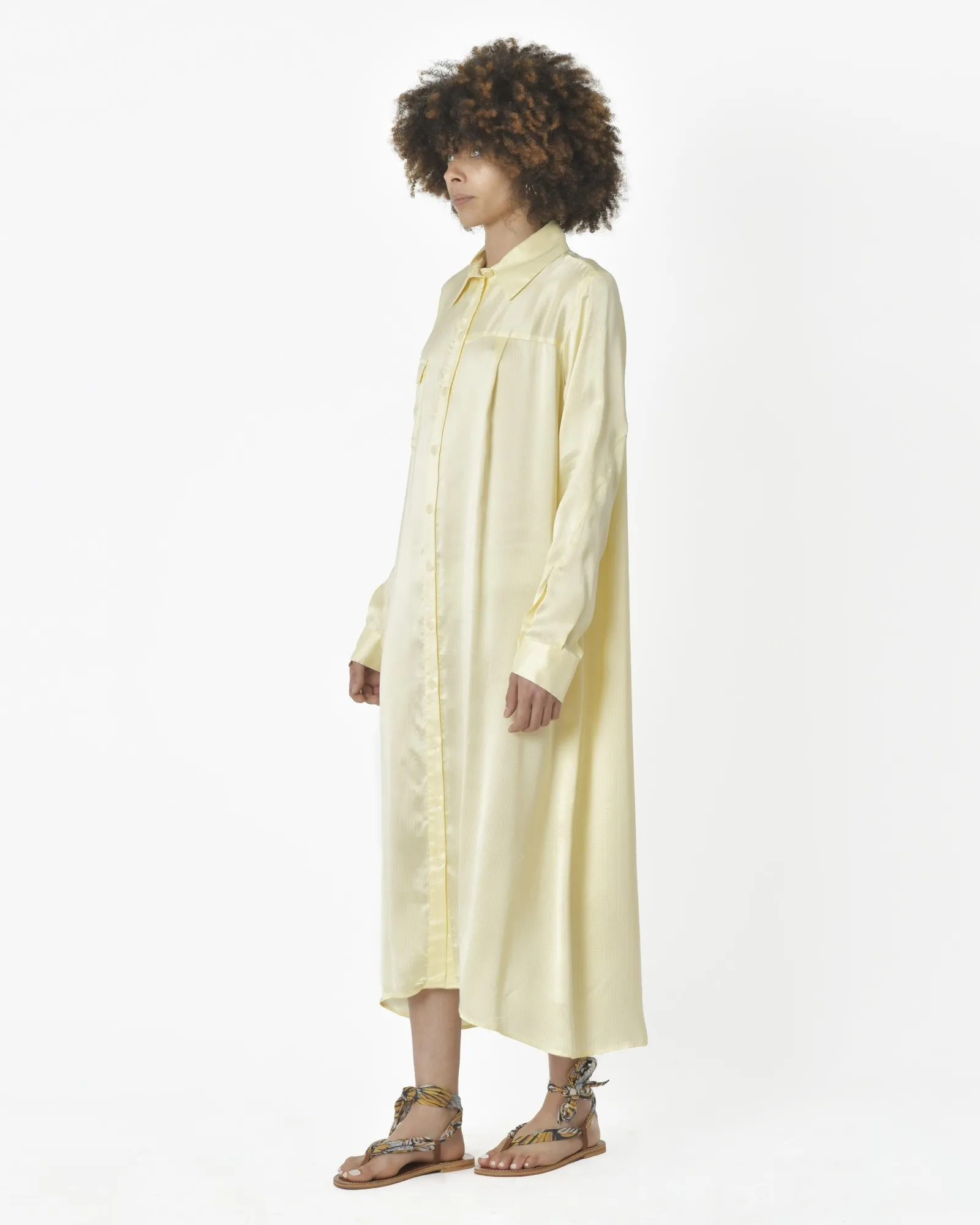 Robe jaune à bouton Toos Franken 