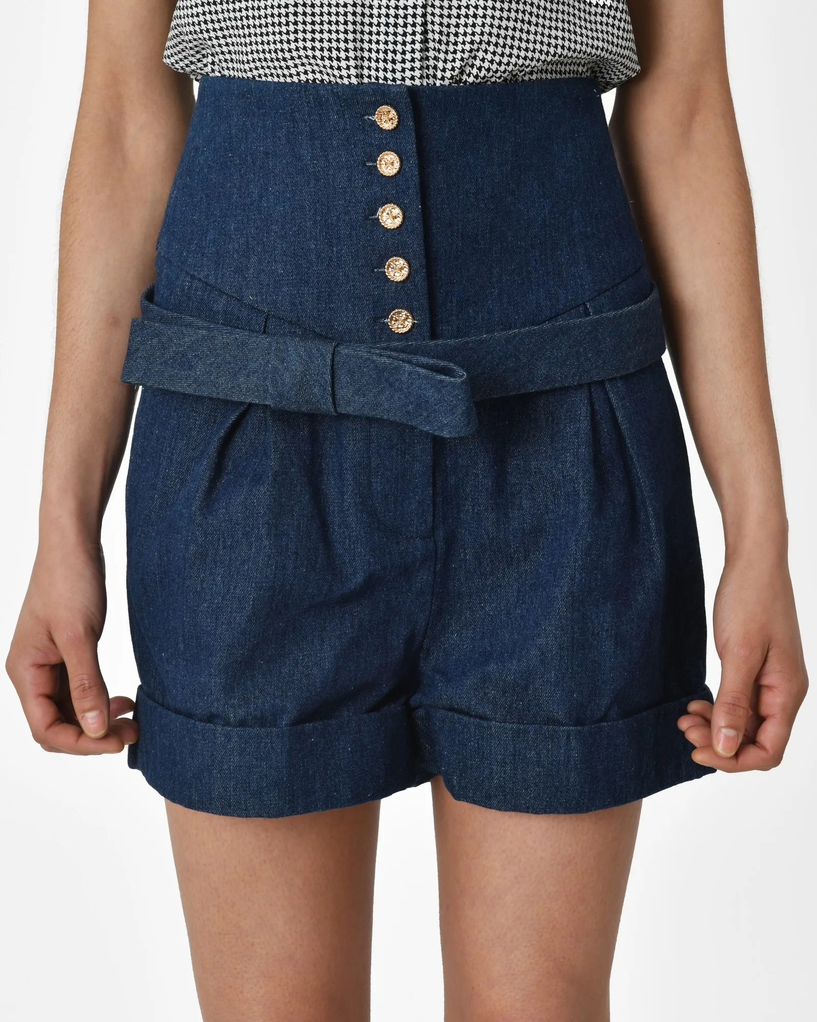 Short en jean bleu Edward Achour 