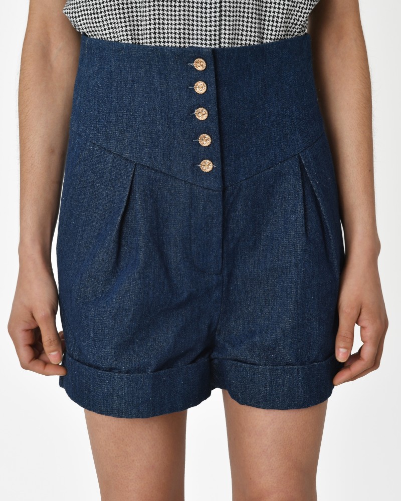 Short en jean bleu Edward Achour 