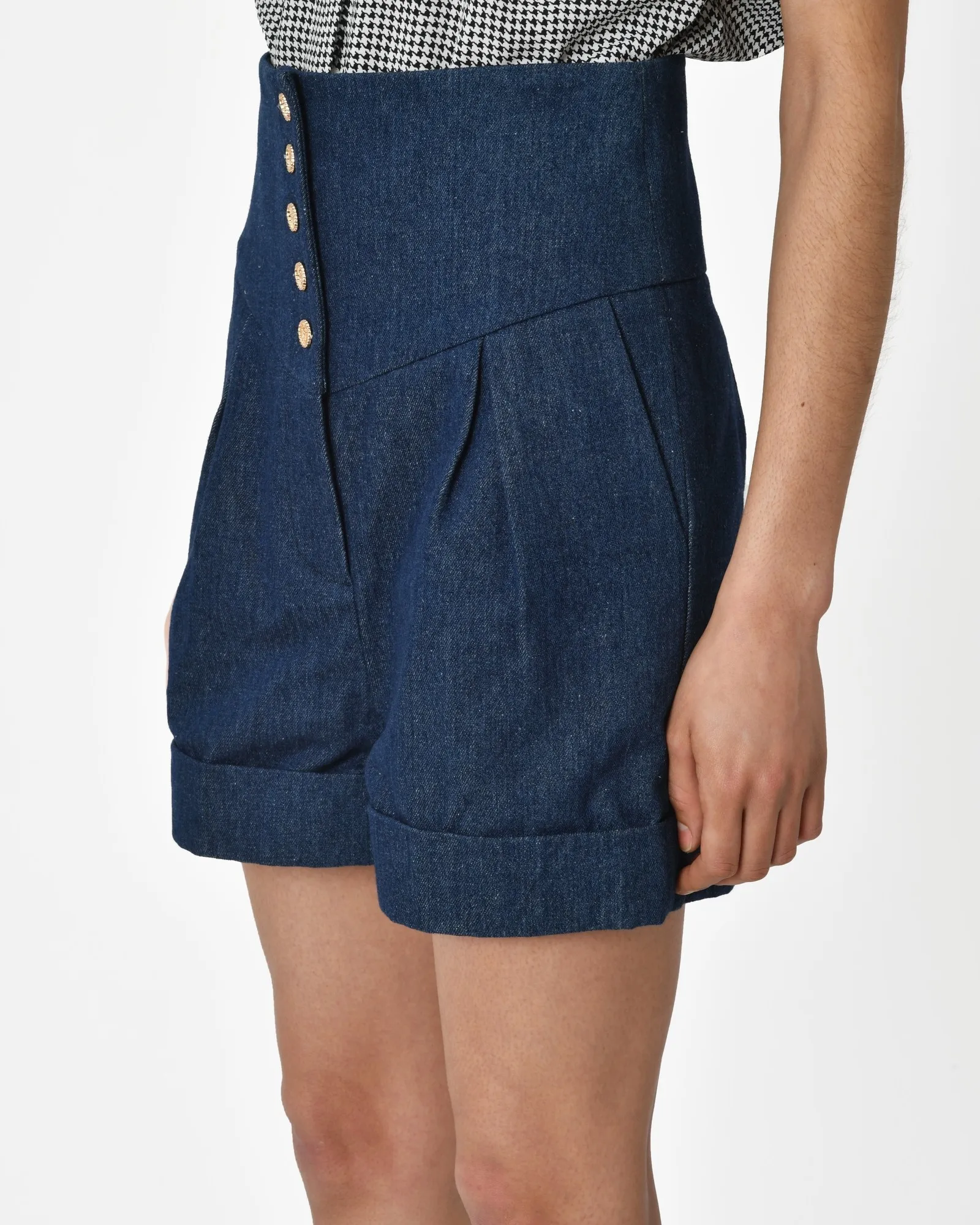 Short en jean bleu Edward Achour 