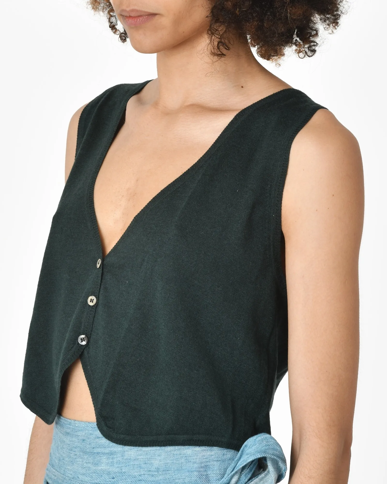 Gilet vert foncé 120% Lino 