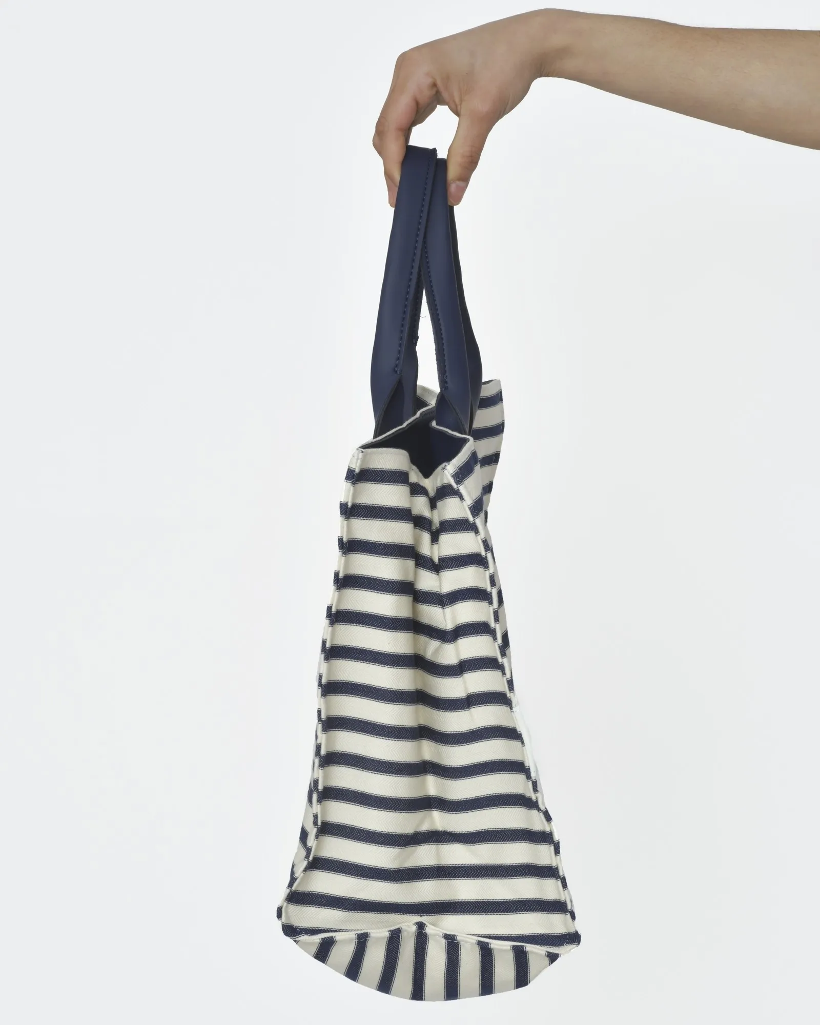 Tote bag larges rayures bleues marine et blanc Narciso Rodriguez 