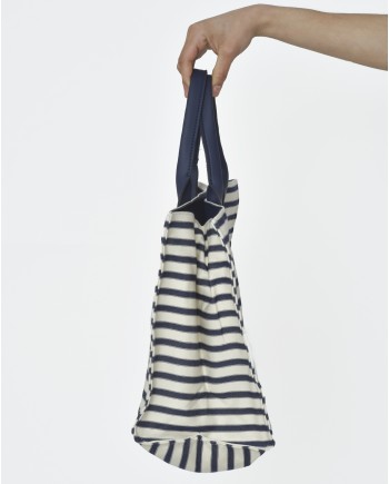 Tote bag larges rayures bleues marine et blanc Narciso Rodriguez 