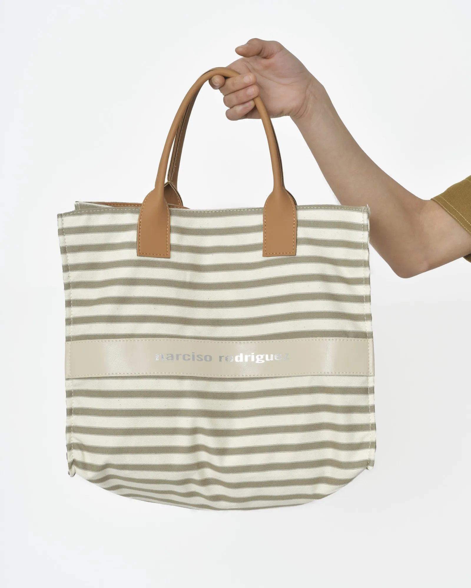 Tote bag fines rayures camel Narciso Rodriguez 