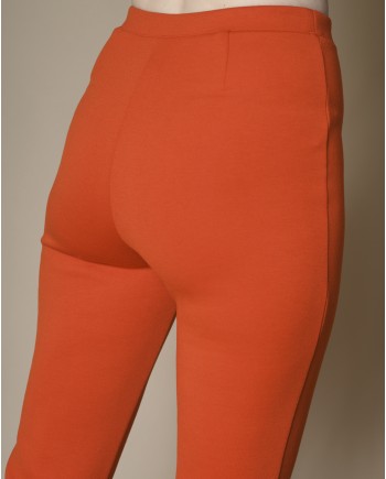 Pantalon en jersey orange évasé Edward Achour 