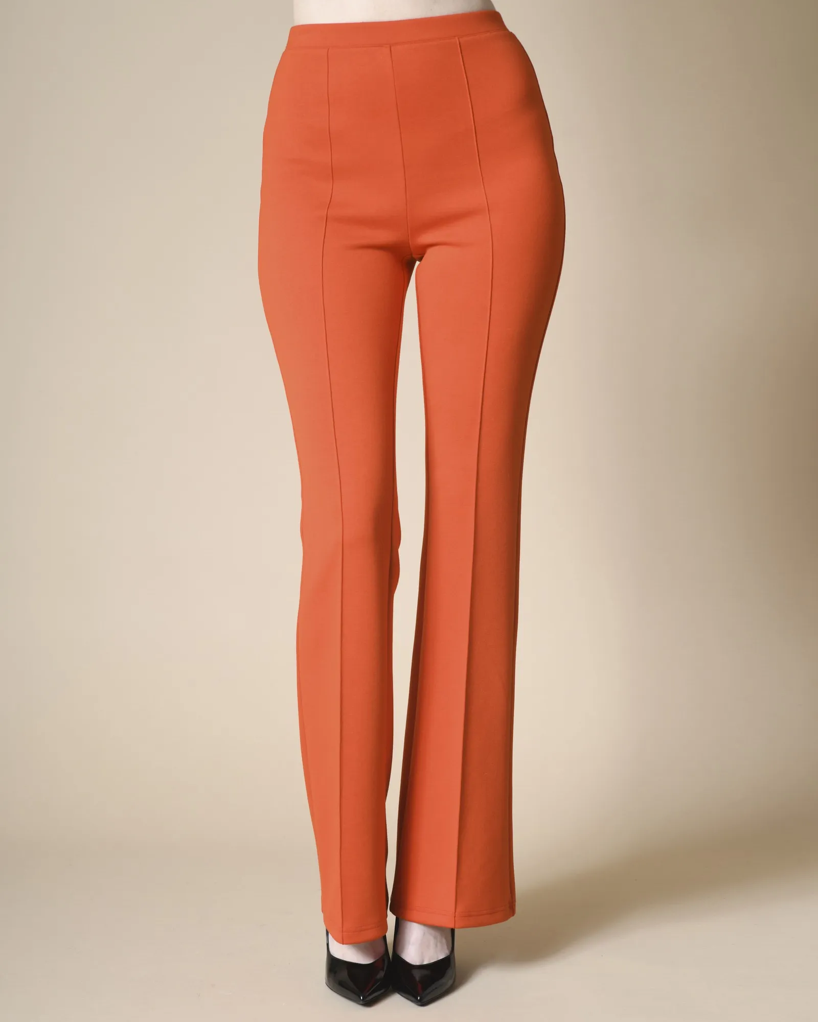 Pantalon en jersey orange évasé Edward Achour 