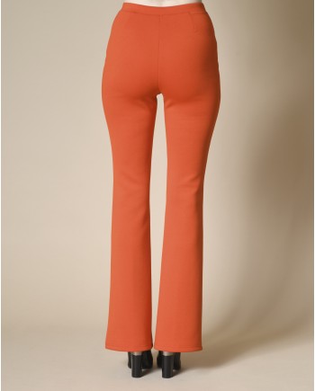 Pantalon en jersey orange évasé Edward Achour 