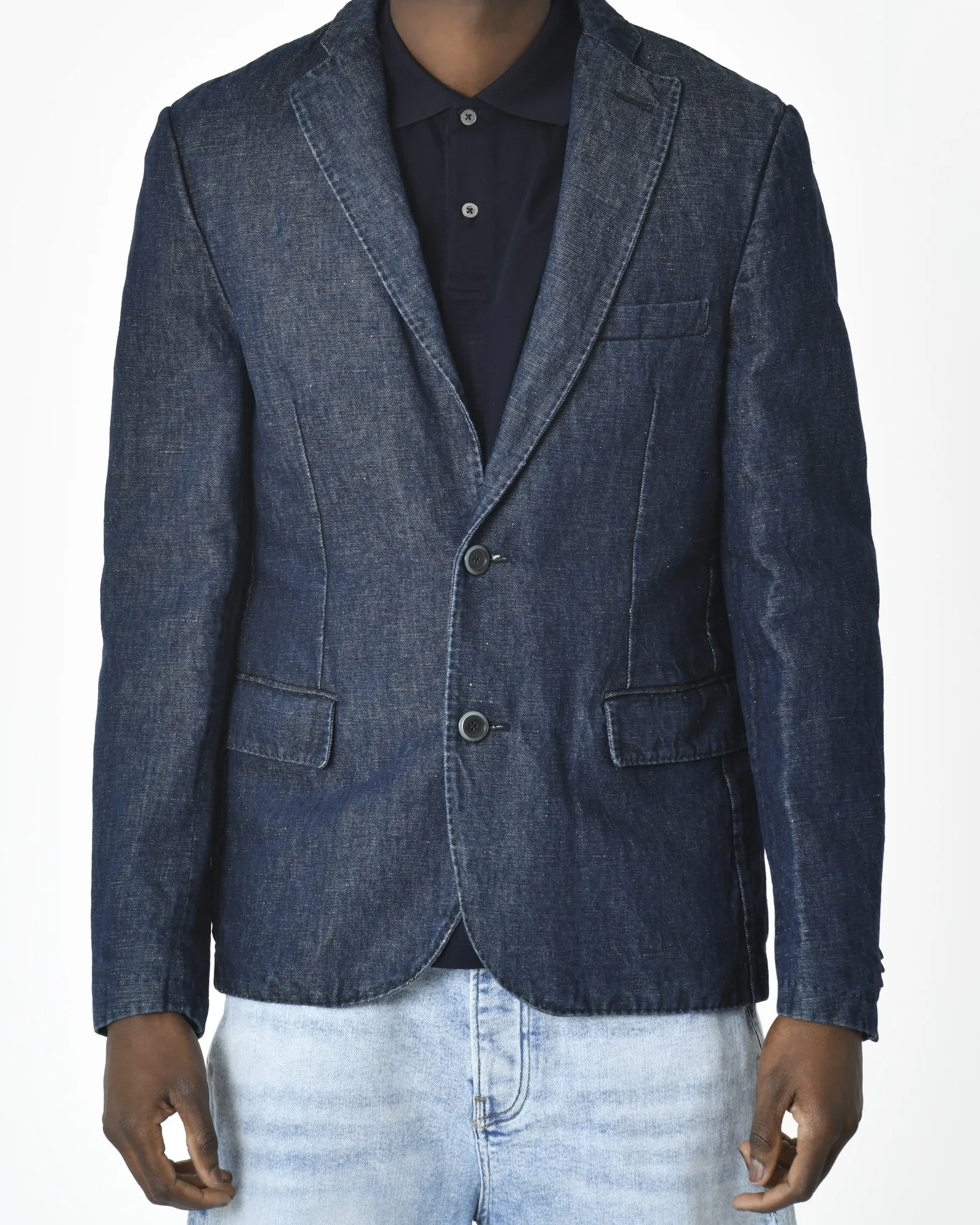 Veste blazer denim bleue nuit 120% Lino 