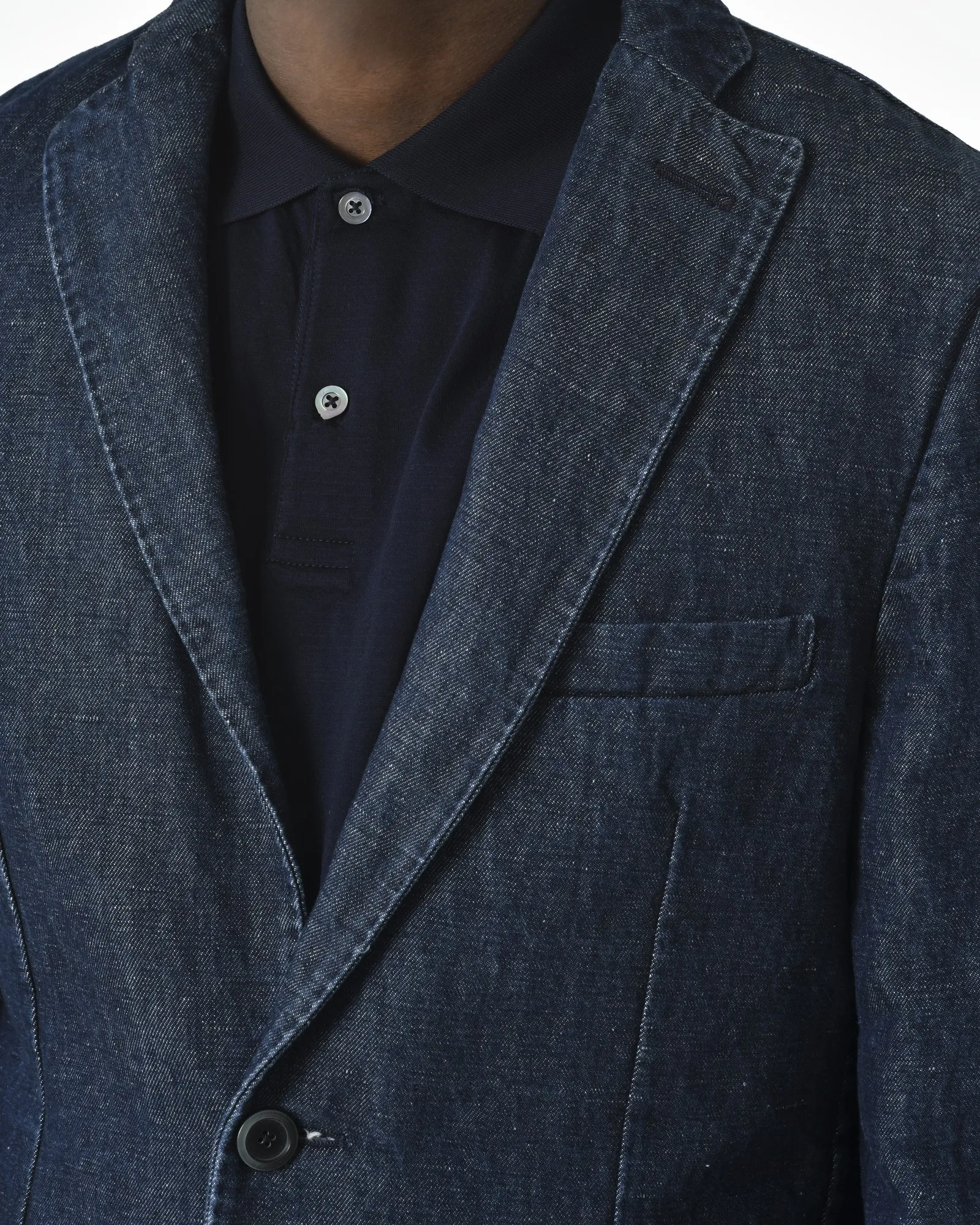 Veste blazer denim bleue nuit 120% Lino 