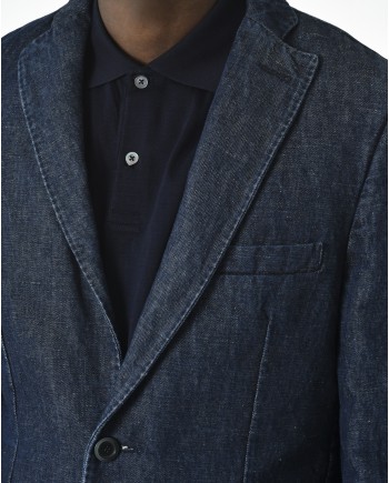 Veste blazer denim bleue nuit 120% Lino 