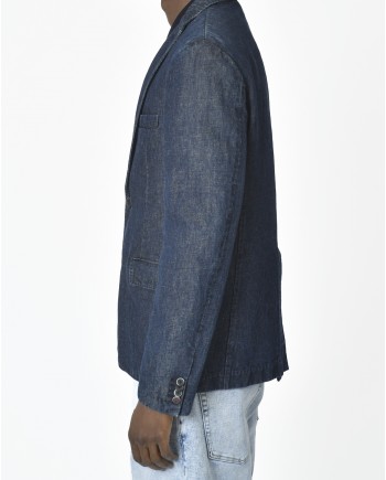 Veste blazer denim bleue nuit 120% Lino 