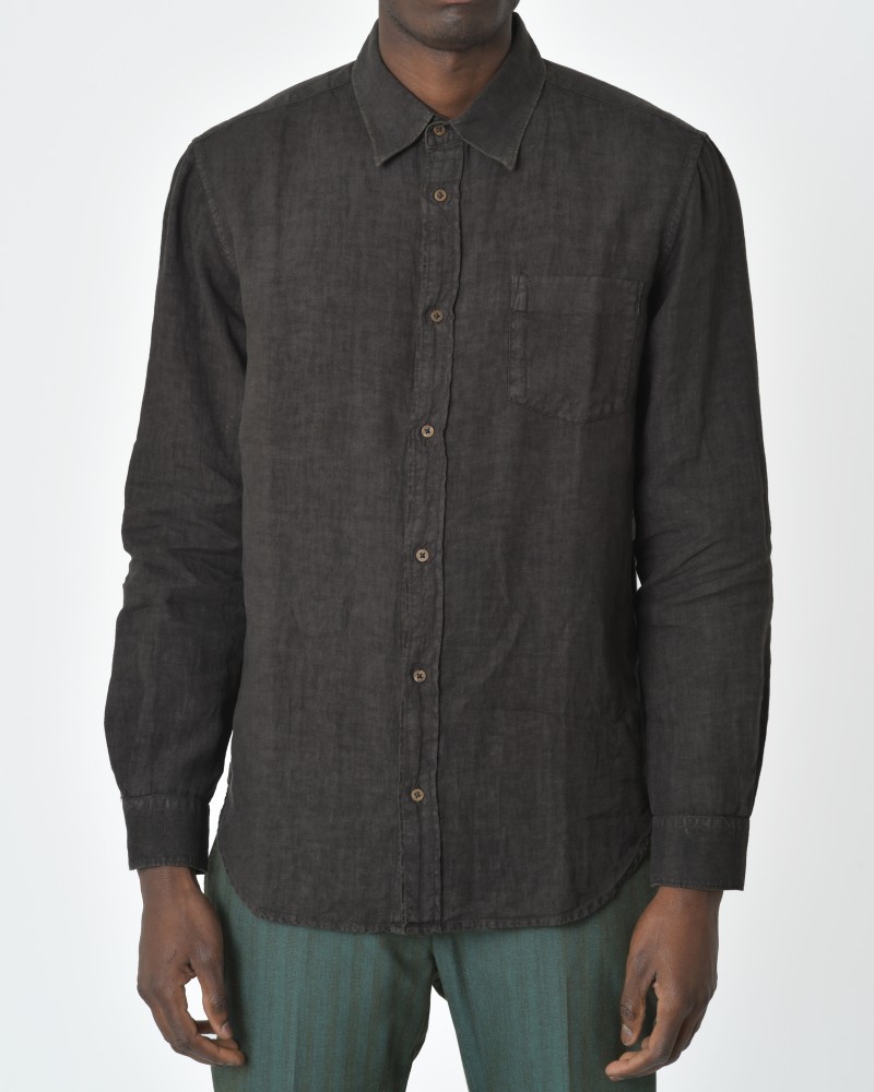 Chemise brun foncé 120% Lino 