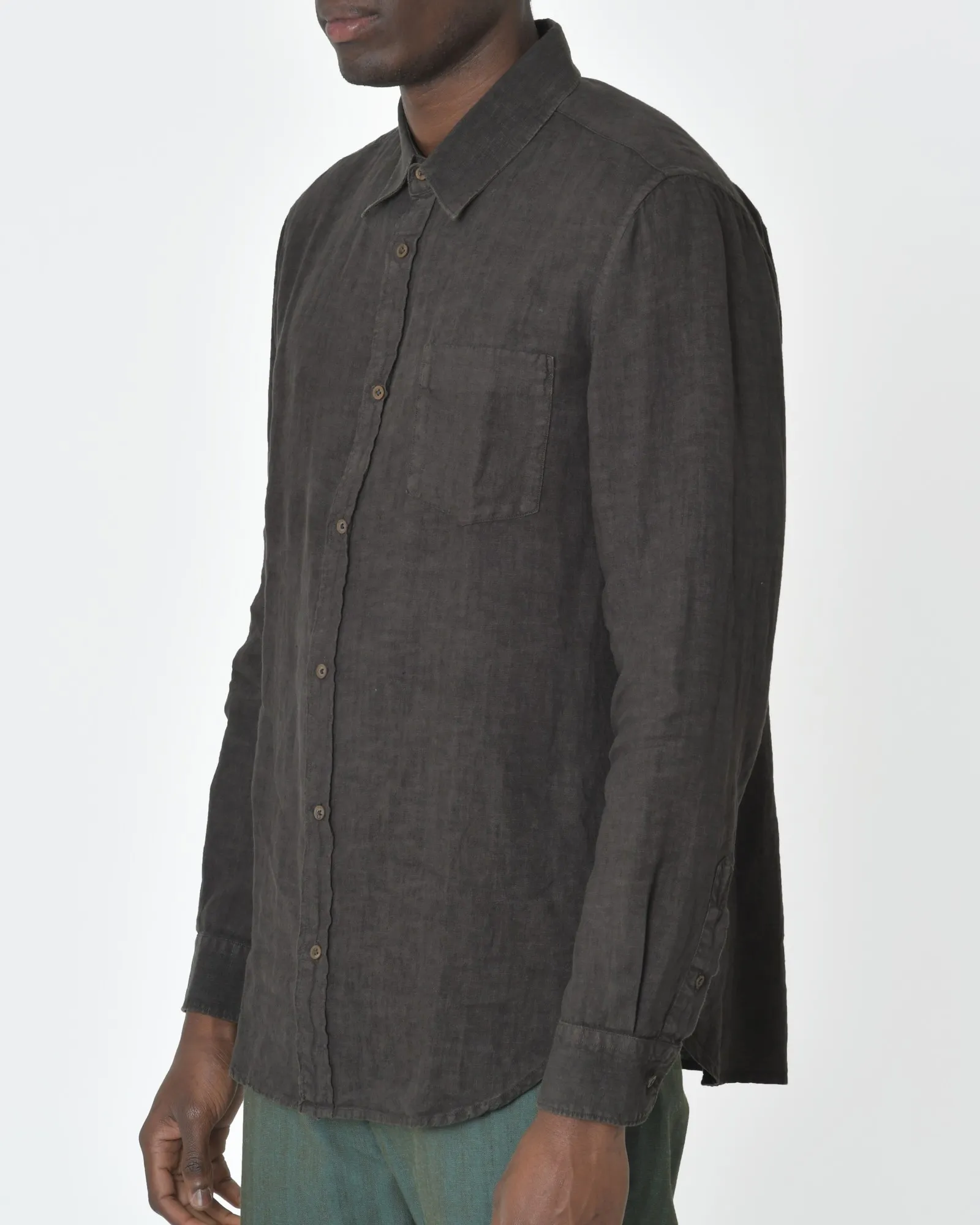 Chemise brun foncé 120% Lino 