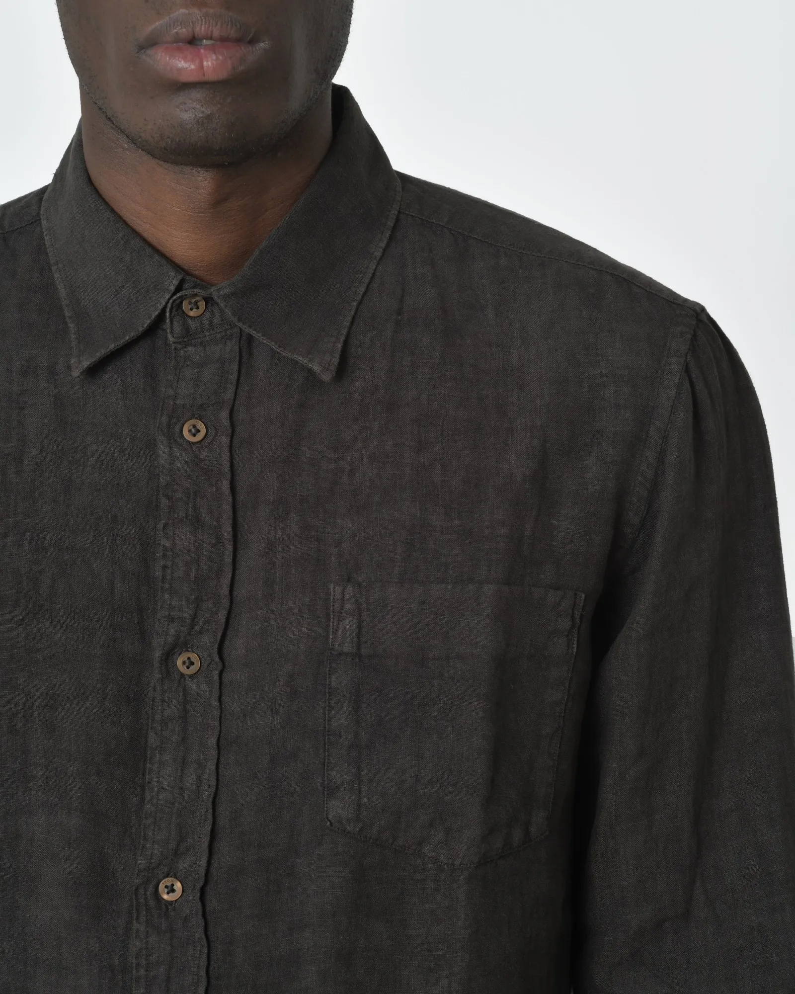 Chemise brun foncé 120% Lino 