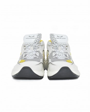 Basket bicolore blanche et jaune Voile Blanche 