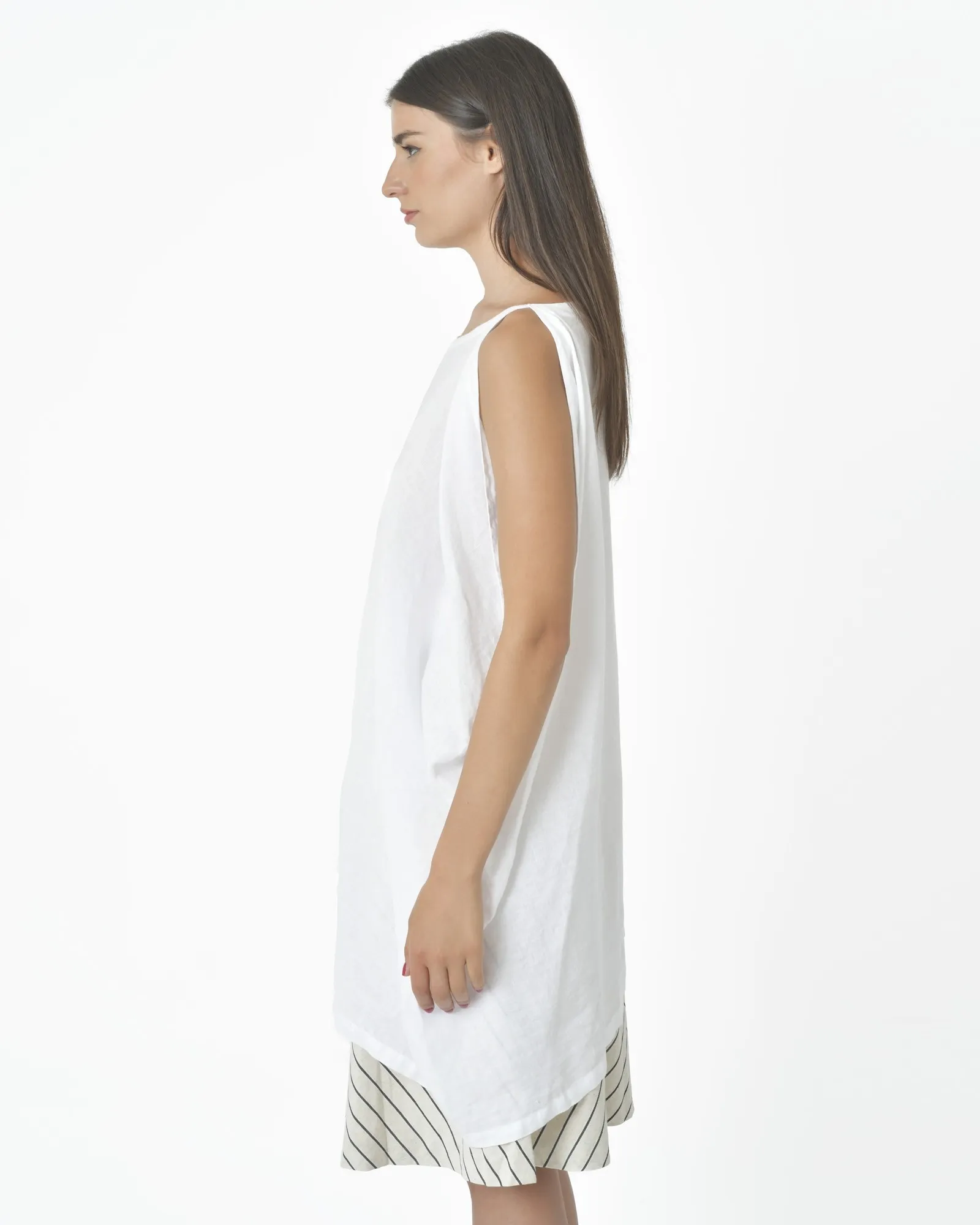 Blouse asymétrique col bateau en lin Lim 