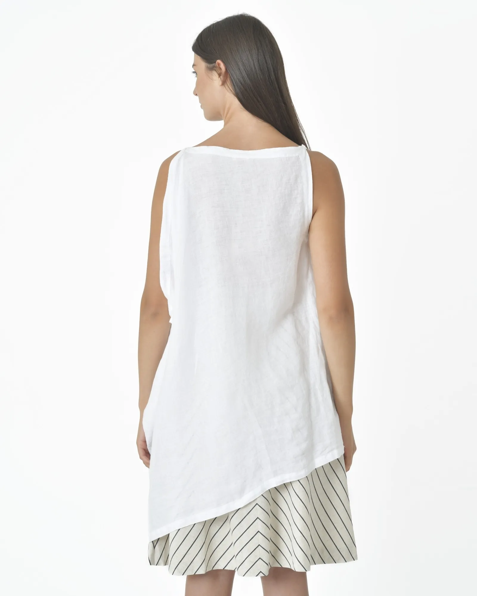 Blouse asymétrique col bateau en lin Lim 