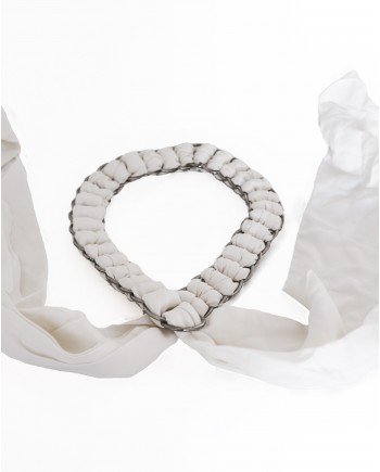 Ceinture blanche avec anneaux métalliques Maison Margiela 