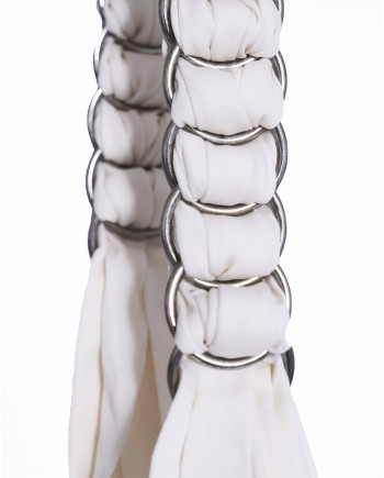 Ceinture blanche avec anneaux métalliques Maison Margiela 