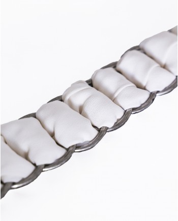 Ceinture blanche avec anneaux métalliques Maison Margiela 