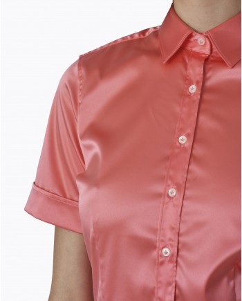 Chemise rose satin Capri 