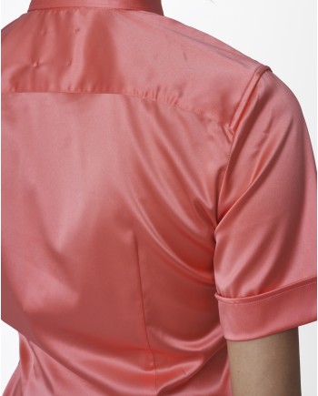 Chemise rose satin Capri 