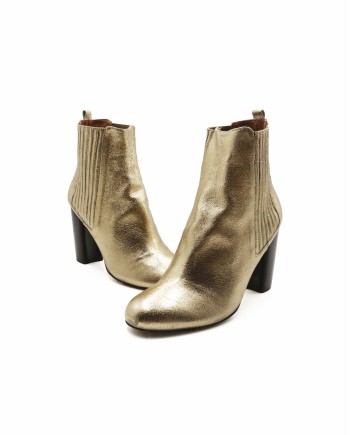 Bottines en cuir doré New Lovers 