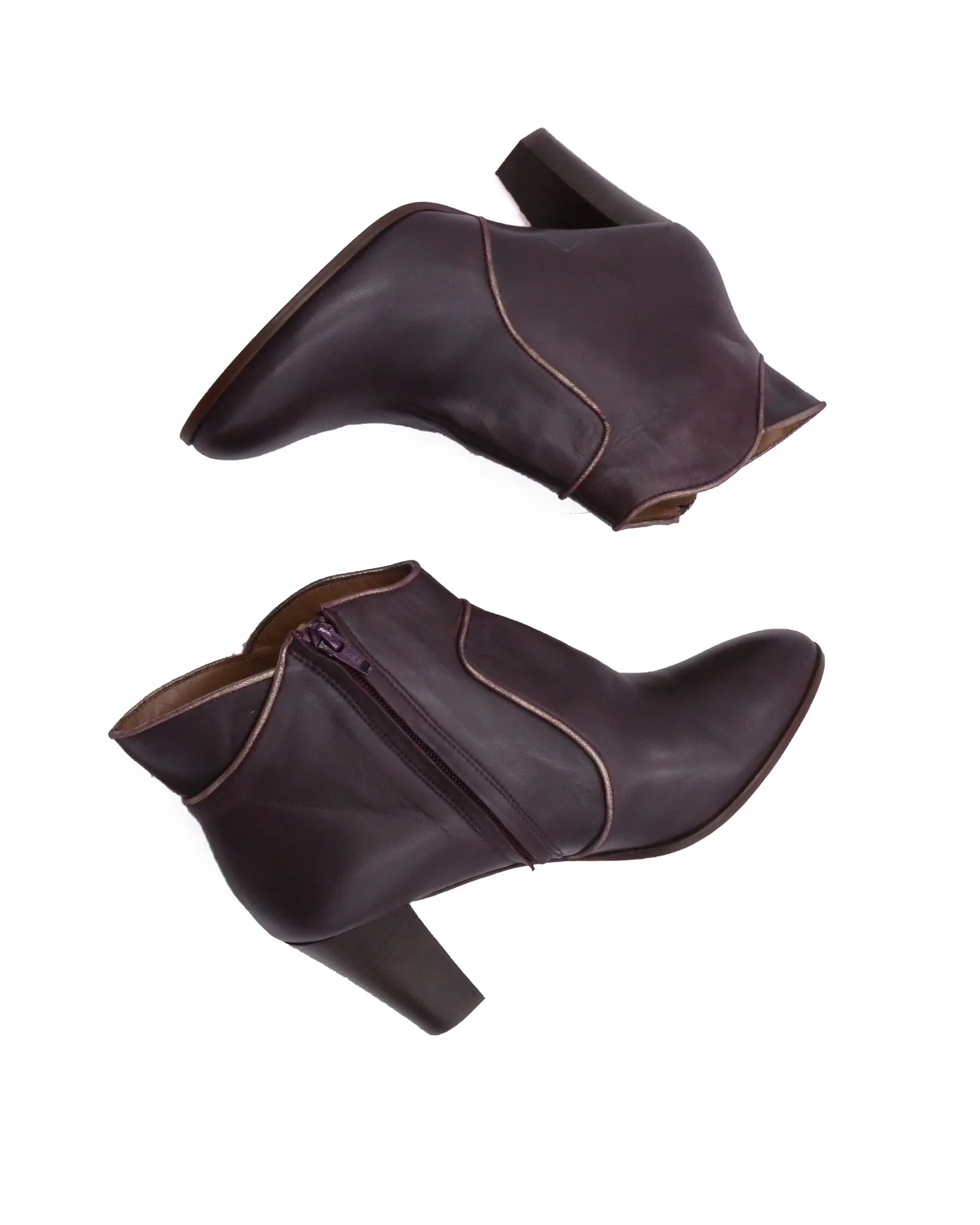 Bottines en cuir bordeaux New Lovers 