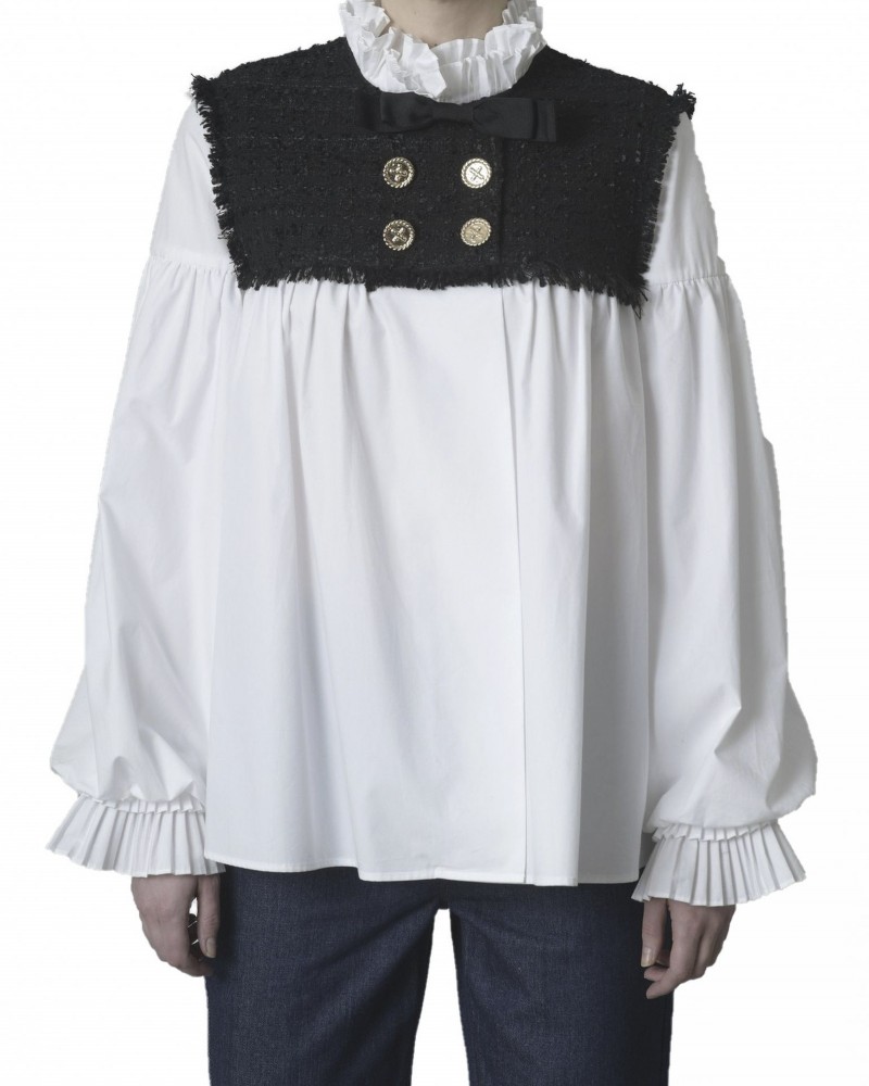 Blouse bi-matière Edward Achour 