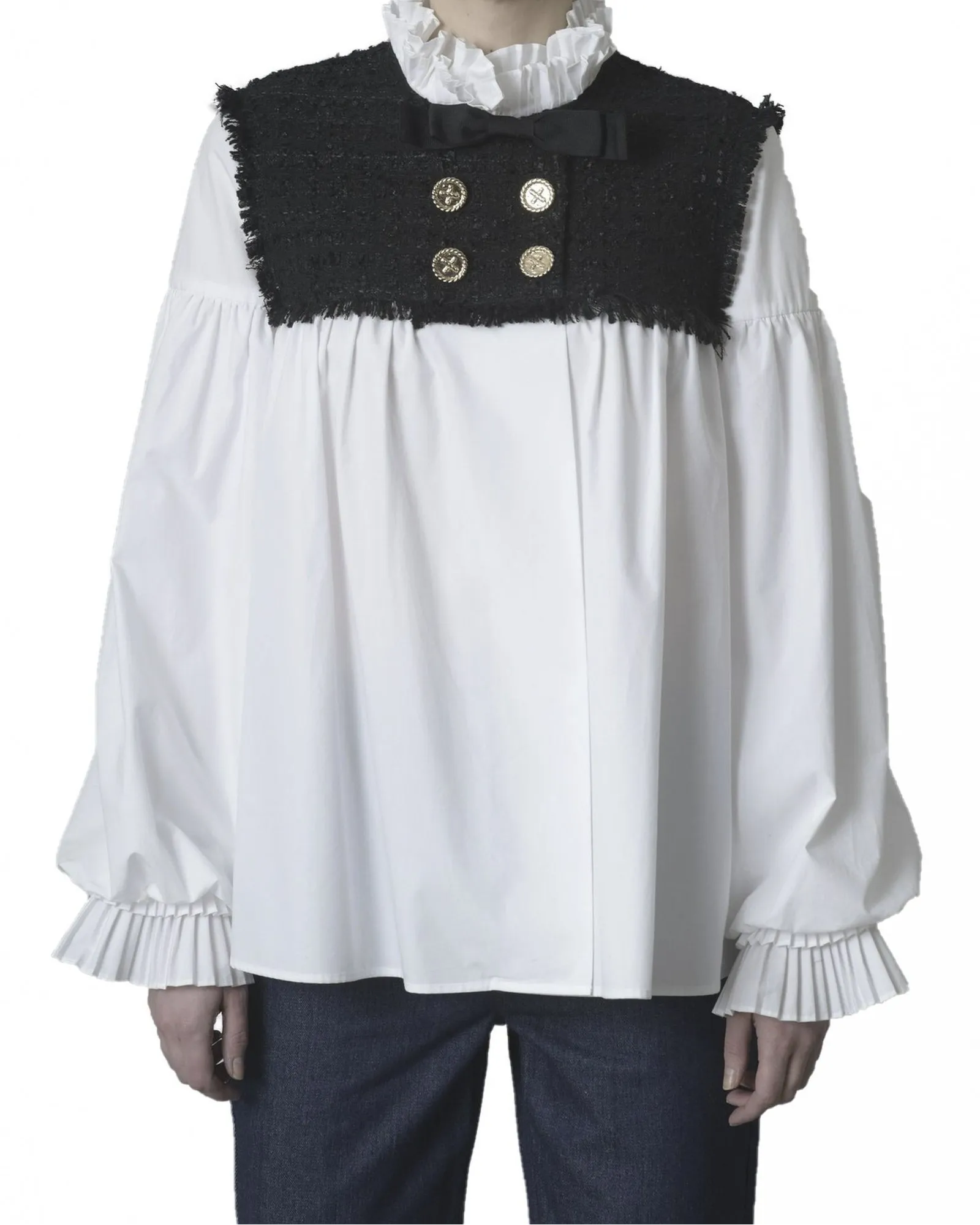 Blouse bi-matière Edward Achour 