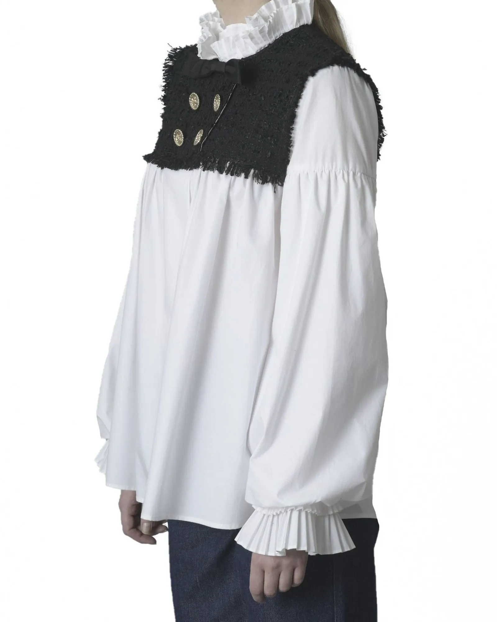 Blouse bi-matière Edward Achour 