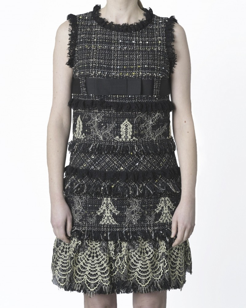 Robe en tweed moucheté Edward Achour 