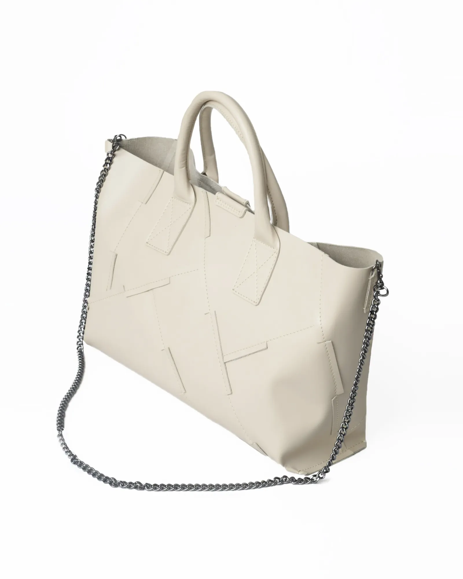 Sac à main en cuir beige Falorni 